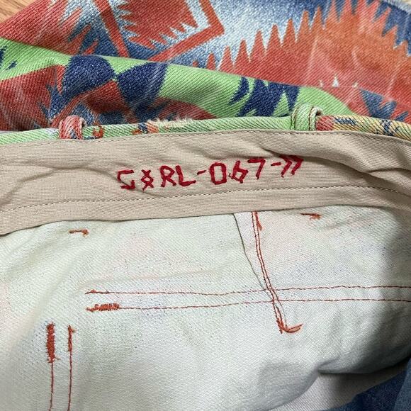 Polo Ralph Lauren Mens Aztec Print Raw Hem Shorts Size‎ 42 Colorful Southwestern - Picture 9 of 9